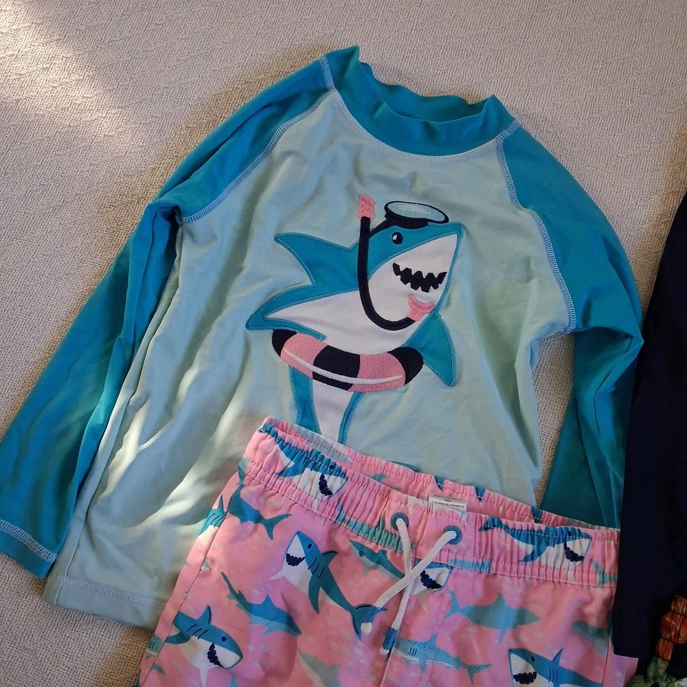 boys swim suits 2sets boys small 6/7 kids beach pool summer